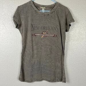 Classy Jr Women's Size Large New Orleans Grey Short Sleeve Jazz Saxophone Tee